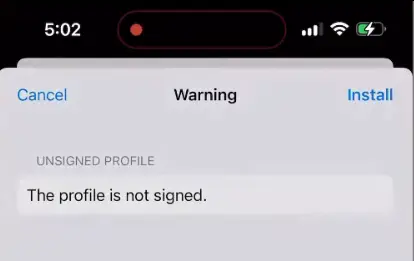 Nulls Brawl iOS IPA 8 Aviso de perfil no firmado