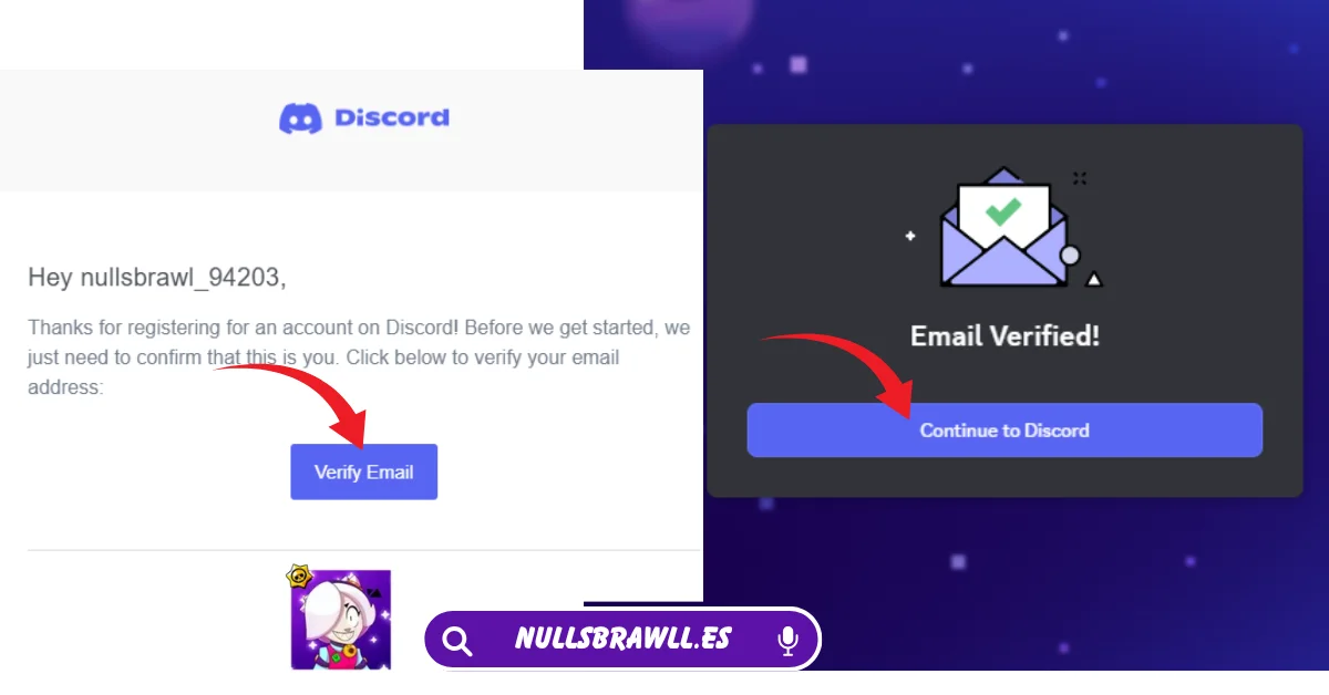 Enlace de invitación al servidor Nulls Brawl Discord 4 Correo electrónico verificado correctamente