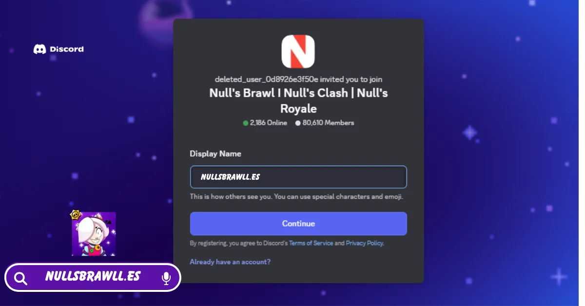 Enlace de invitación al servidor Nulls Brawl Discord 1 Registro en el servidor Nulls Brawl Discord